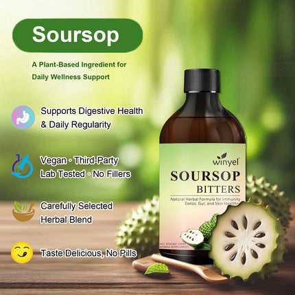 Soursop Liquid Contains Black Seeds, Moringa, And Turmeric, And Is