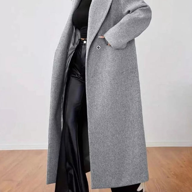 Wool-Blend Longline Overcoat