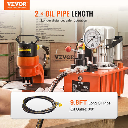Electric Hydraulic Pump, 10000 PSI 750W 110V, 488 In³/8L Capacity,