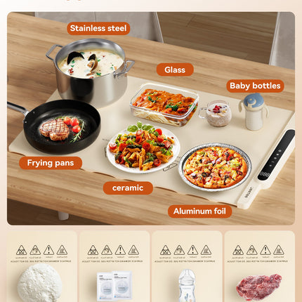 Silicone Food Heating Pad, Kitchen Dining Table Heating Pad, Heating