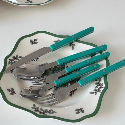 10 Pcs Modern French Rivet Cutlery Set - Bistrot Style Flatware