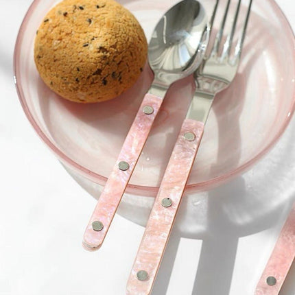 Set of 10 Sleek Modern Pinky Elegant Salt Lake Flatware Cutlery