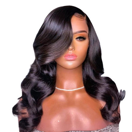 180% Density Full 4x4 Closure Wig Transparent Lace Front Body Wave Hum