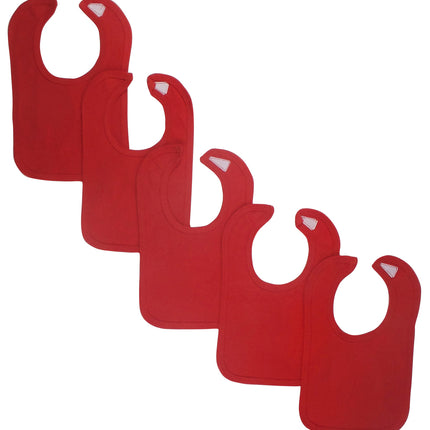 Red Baby Bibs (Pack of 5)