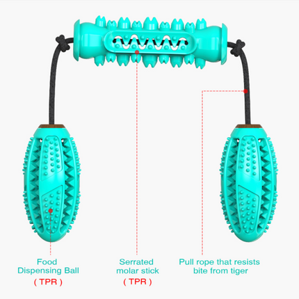 Dog Chew Toys Pet Toothbrush Rubber Bones Teeth Cleaning