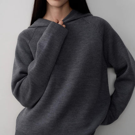 Fireladyfur Women's Wool Knit Hooded Set"Urban One"
