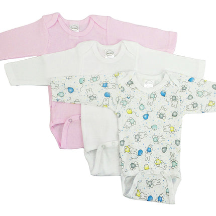 Girls' Long Sleeve Printed Onesie Variety Pack