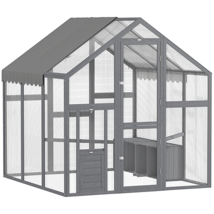 Large Wooden Chicken Run With Waterproof & Anti-UV Cover, For 6-8
