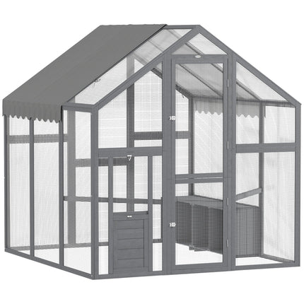 Large Wooden Chicken Run With Waterproof & Anti-UV Cover, For 6-8