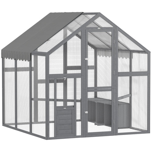 Large Wooden Chicken Run With Waterproof & Anti-UV Cover, For 6-8
