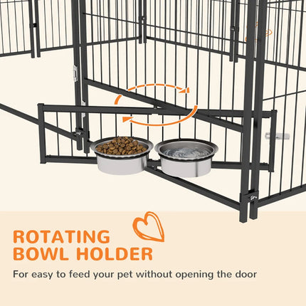 Outside Dog Kennel, 6.9' X 4.6' X 5' Puppy Play Pen With Canopy,