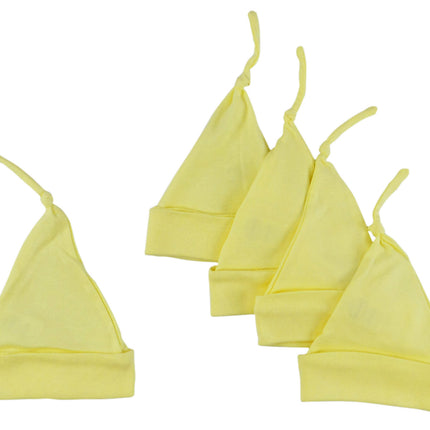Yellow Knotted Baby Cap (Pack of 5)