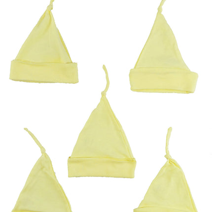 Yellow Knotted Baby Cap (Pack of 5)