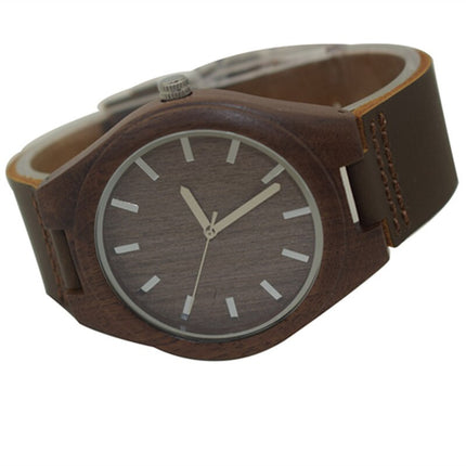 Walnut Wooden Wrist Watch With Leather Strap