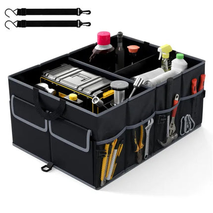 13 Gallon Car Trunk Organizer - 3 Compartments+6 Pockets, 600D Oxford