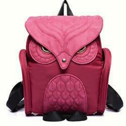 High Quality Cartoon Stitching Owl Shape Backpack