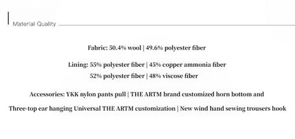 Imported wool pleated high-waisted straight-leg all-match slimming