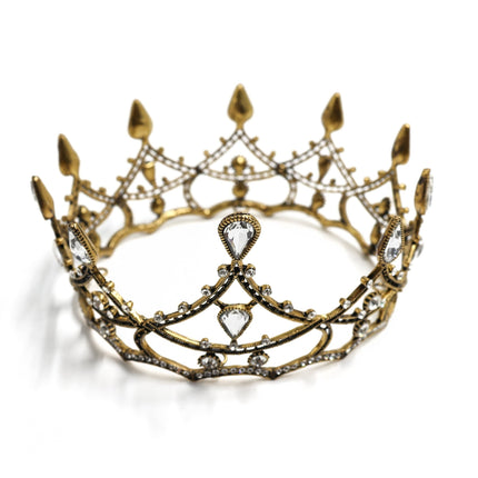 Gothic Structures Mini Crown Tiara in Antiqued Gold