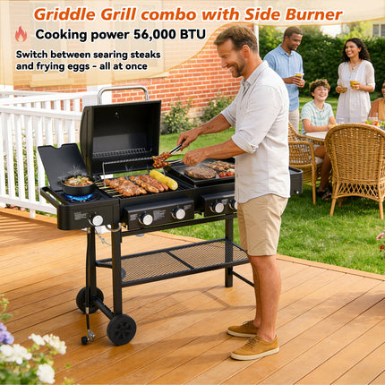 All-in-One Propane Gas Grill With Grilling & Griddling Functions, 745