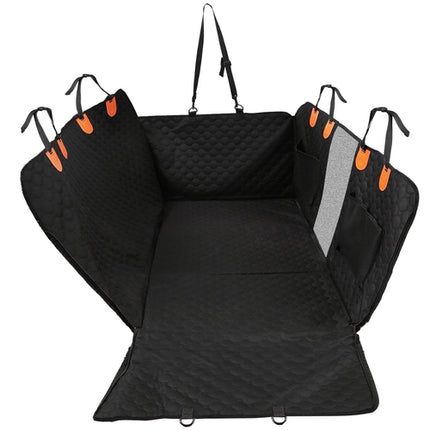 Dog Car Back Seat Cover With Zipper Mesh Window Storage Bags