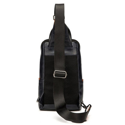 Soft Leather Men's Chest Bag For Hiking Sports