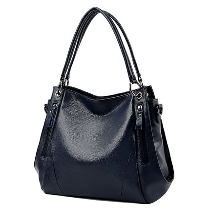 Soft Leather Boston Style Handbag For Women