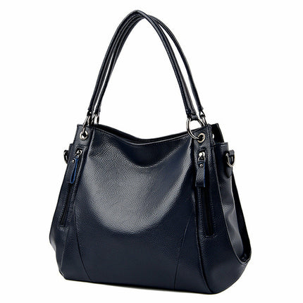 Soft Leather Boston Style Handbag For Women