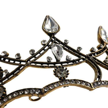 Gothic Structures Mini Crown Tiara in Antiqued Gold