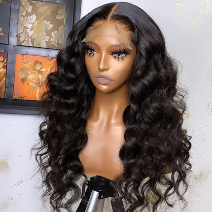 180% Density Full 4x4 Transparent Lace Front Loose Wave Human Hair Wig
