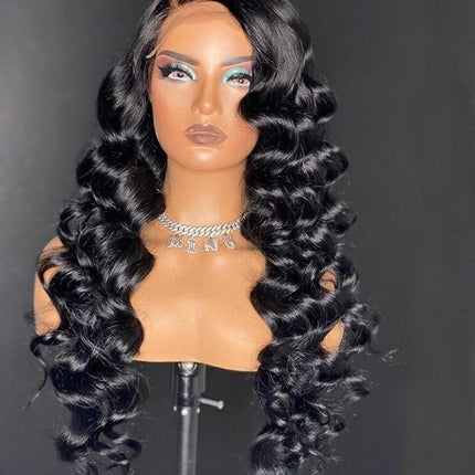 180% Density Full 4x4 Transparent Lace Front Loose Wave Human Hair Wig