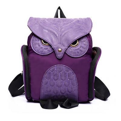 High Quality Cartoon Stitching Owl Shape Backpack