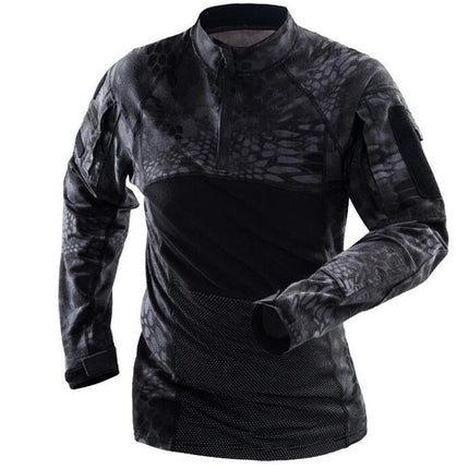 Tactical Shirt Long Sleeve Top Camo Airsoft Outdoor Sports Combat