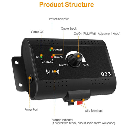 1Set Electric Dog Fence System Pet Tone Shock Boundary Containment