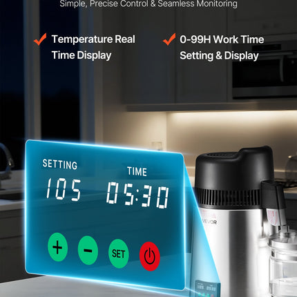 6L Water Distiller Home Countertop Purifier Machine 900W Stainless