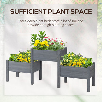 3 Tier Raised Garden Bed Freestanding Planter Box for Vegetables,