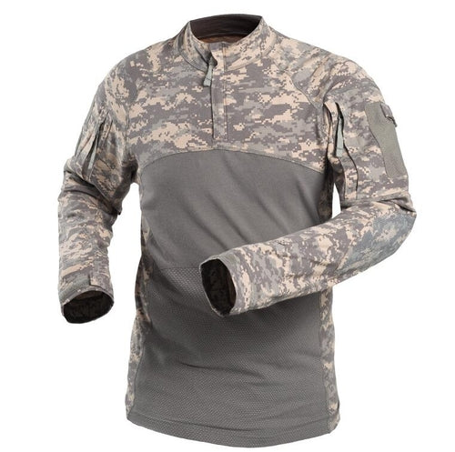 Tactical Shirt Long Sleeve Top Camo Airsoft Outdoor Sports Combat