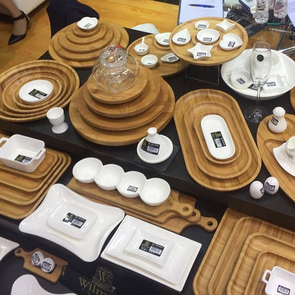 Bamboo Round Plate 8" inch |For Appetizers / Barbecue / Steak