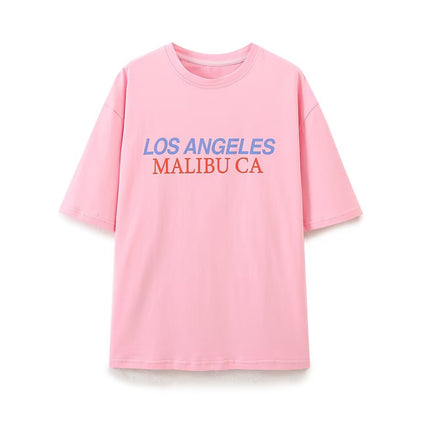 Women Clothing Summer Simple Loose Printed T shirt .Ships from