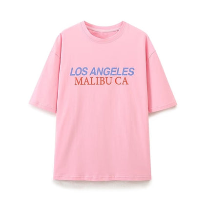 Women Clothing Summer Simple Loose Printed T shirt .Ships from