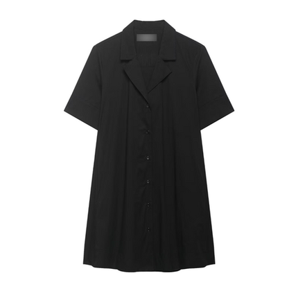 Women Clothes Blazers Collar Short Sleeve Slip Dress Minimalist High