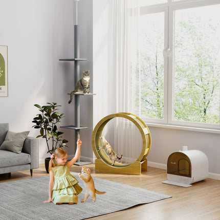 Floor-to-Ceiling Cat Tree Cat Climbing Tower with Sisal-Covered