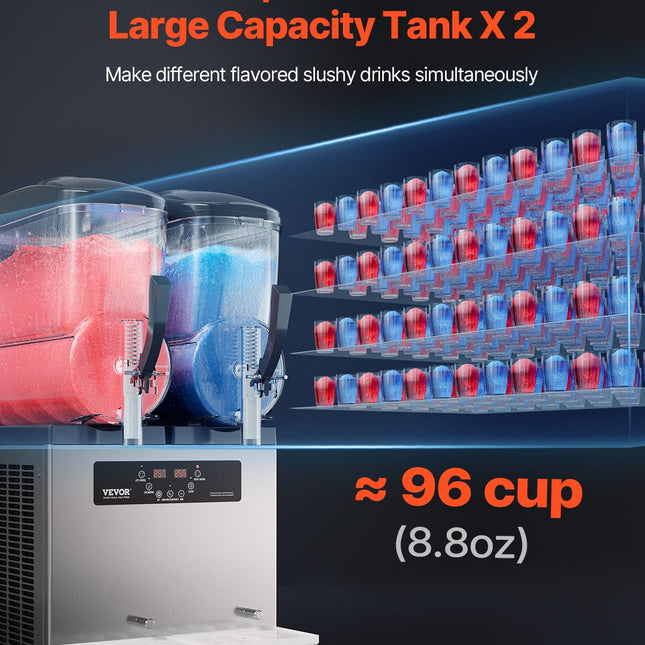 12Lx2 Tank Commercial Slushy Machine Margarita Smoothie Frozen Drink