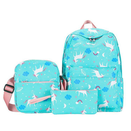Breathable Three-Piece Fashion Student Backpack