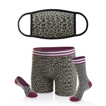 Cheetah Face Cover & Underwear/Sock Bundle
