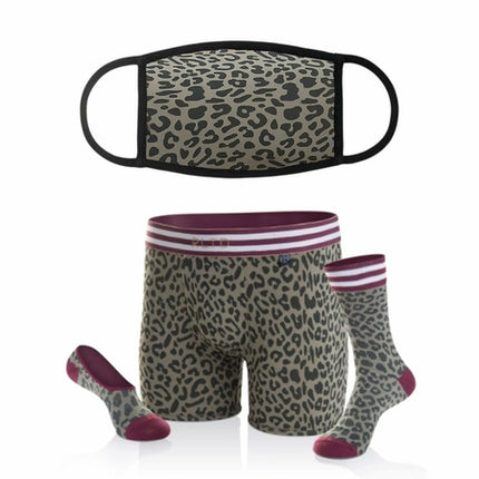 Cheetah Face Cover & Underwear/Sock Bundle