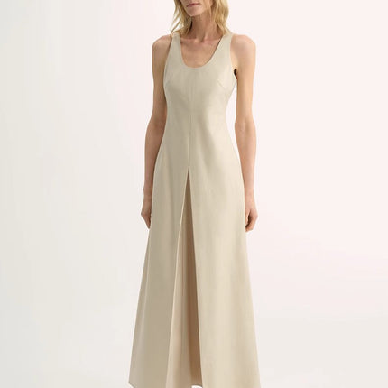High Density Modal Mulberry Silk Insert U-neck Vest Dress"Simple Love"