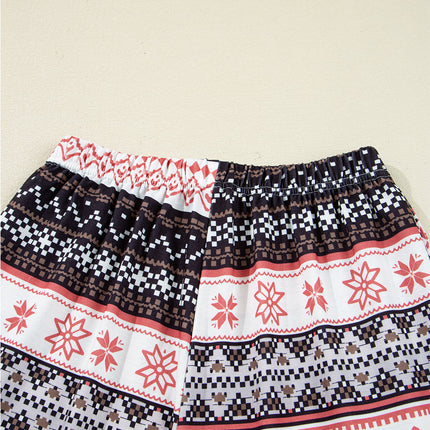 Christmas Geometric Pullover and Pants Lounge Set