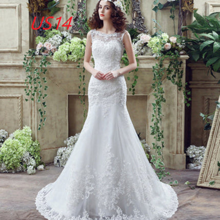 Bride Trailing Wedding Dress sexy Lace Mermaid Wedding DressW