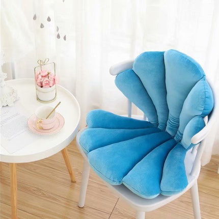 Luxurious Velvet Seal Shell Chair Cushion Rose Seat Pillow