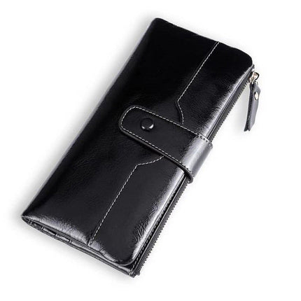 European American Style Ladies PU Leather Oil Wax Wallet